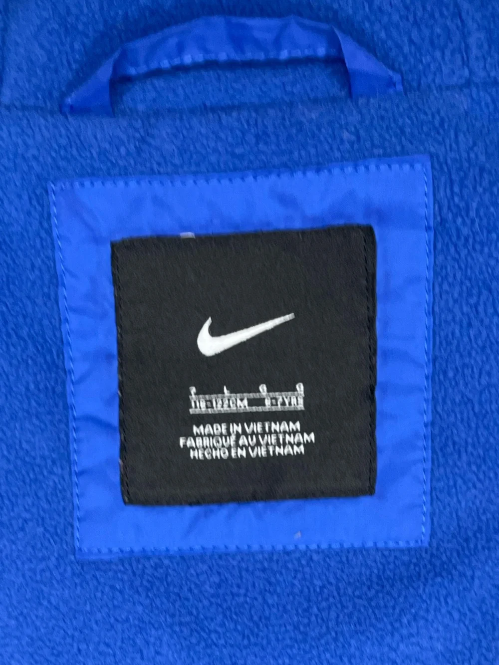 Nike Kids Blue and Navy Colorblock Fleece-Lined Hooded Fall Jacket-kids 7